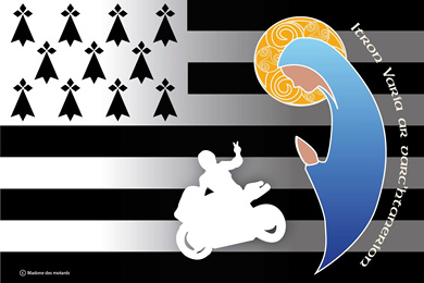 Drapeau-emblème de la Madone des motards de Porcaro