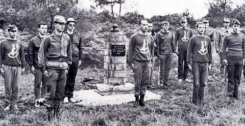 Inauguration du monument en 1980, au carrefour de la Rangers